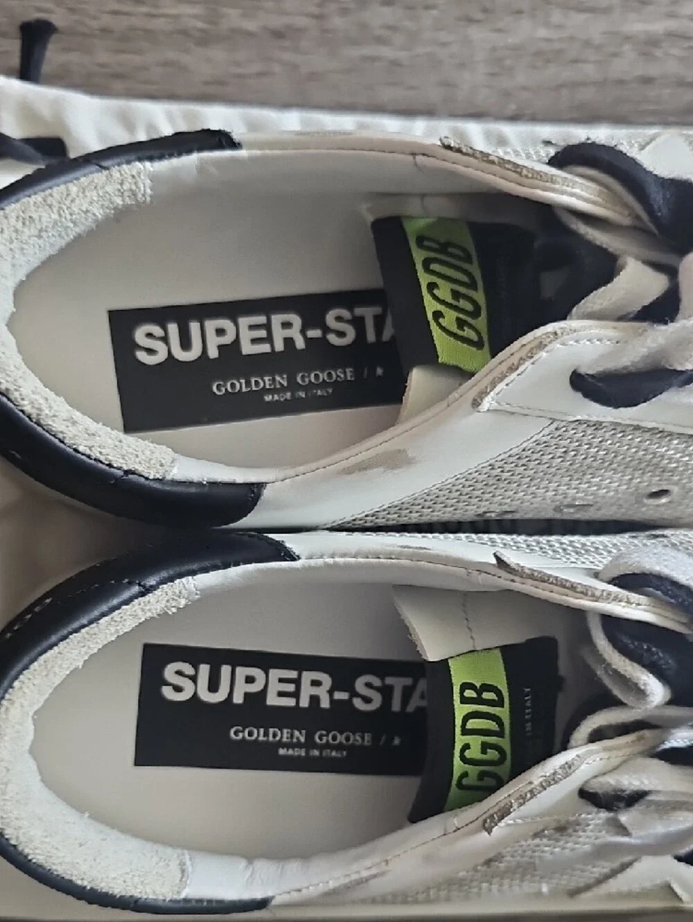 Golden Goose White, Black & Green Lace-Up Sneakers - Picture 4 of 4